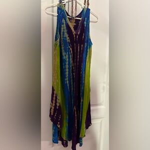 Colorful Tie-Dye one size fits it’s sleeveless Hippy  Dress